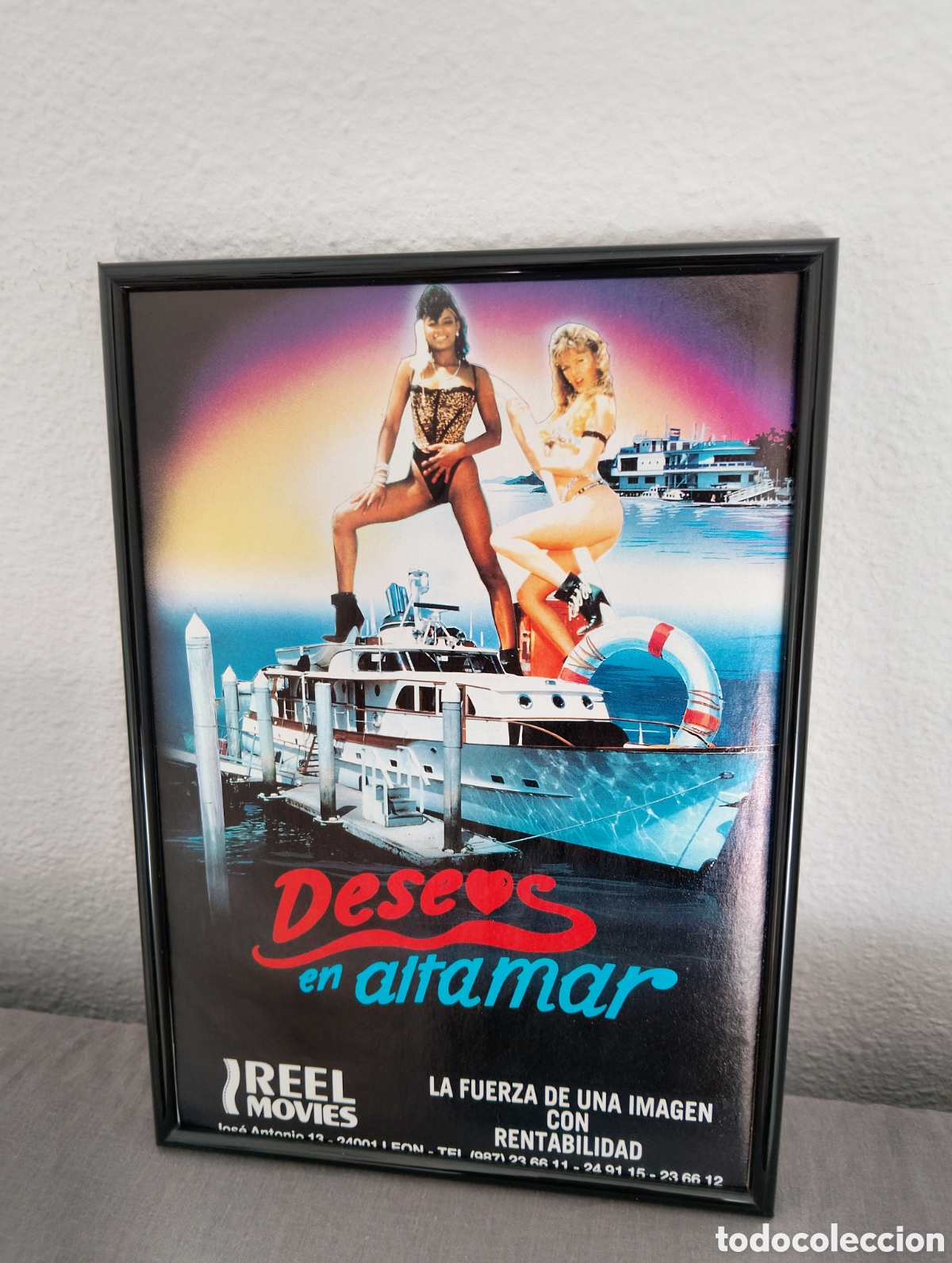 Coleccionismo de carteles: Deseos en altamar cuadro publicidad cine a&ntilde;os 80