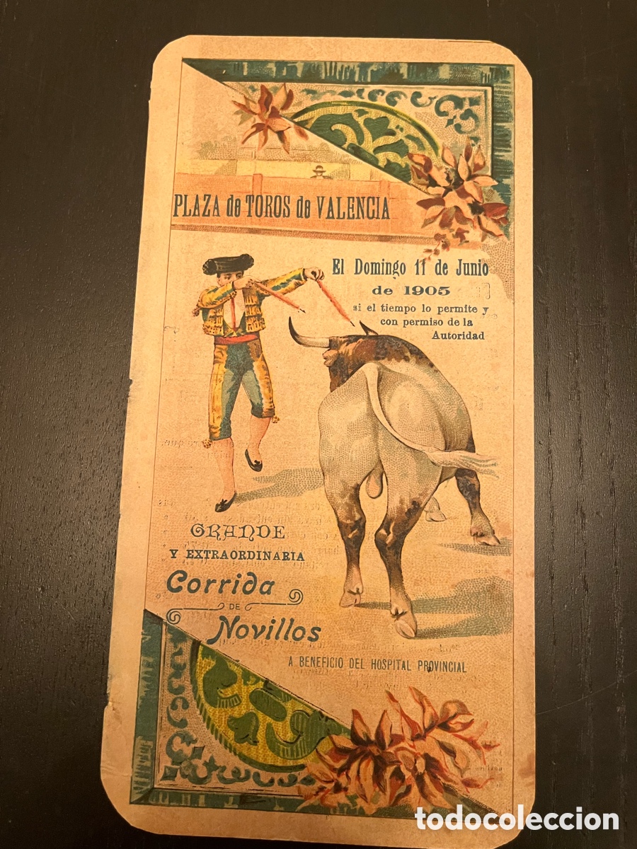 Coleccionismo de carteles: Cartel plaza toros Valencia 1905