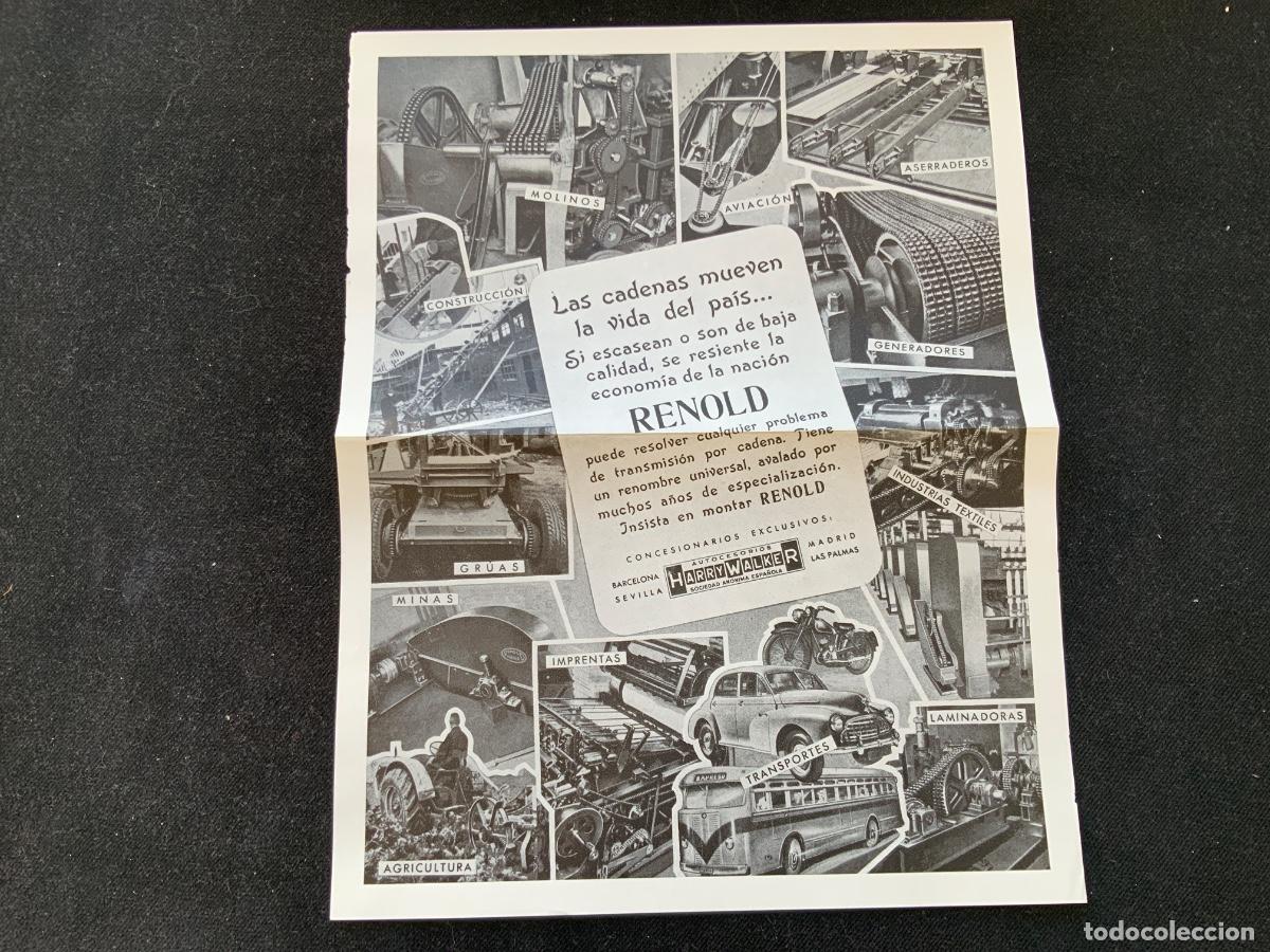 Coleccionismo de carteles: Cartel de peque&ntilde;o formato, 28x22cm, Renold, accesorios para automoci&oacute;n, Harry walker. Hacia 1950