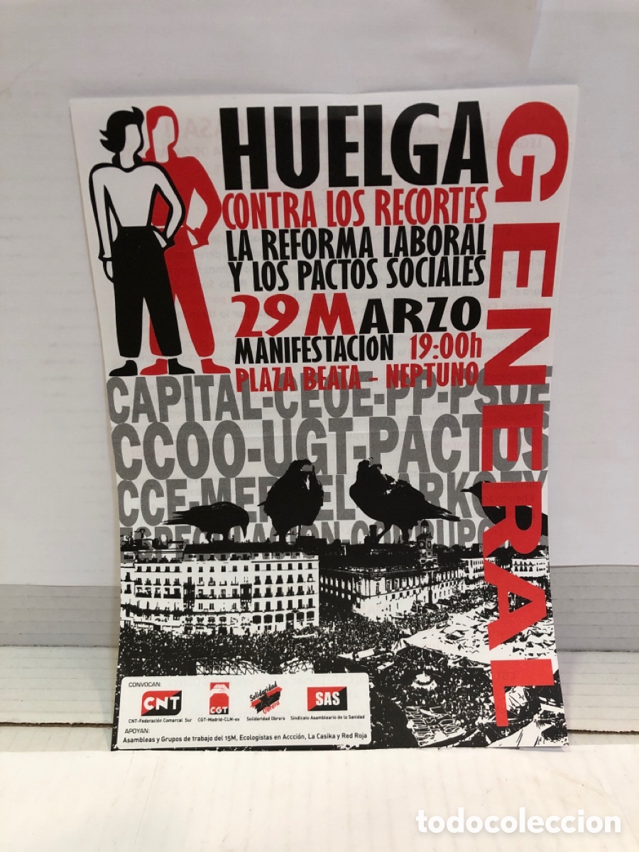 Sammeln von Plakaten: Flyer CNT - Huelga contra los recortes, la reforma laboral y los pactos sociales 2012