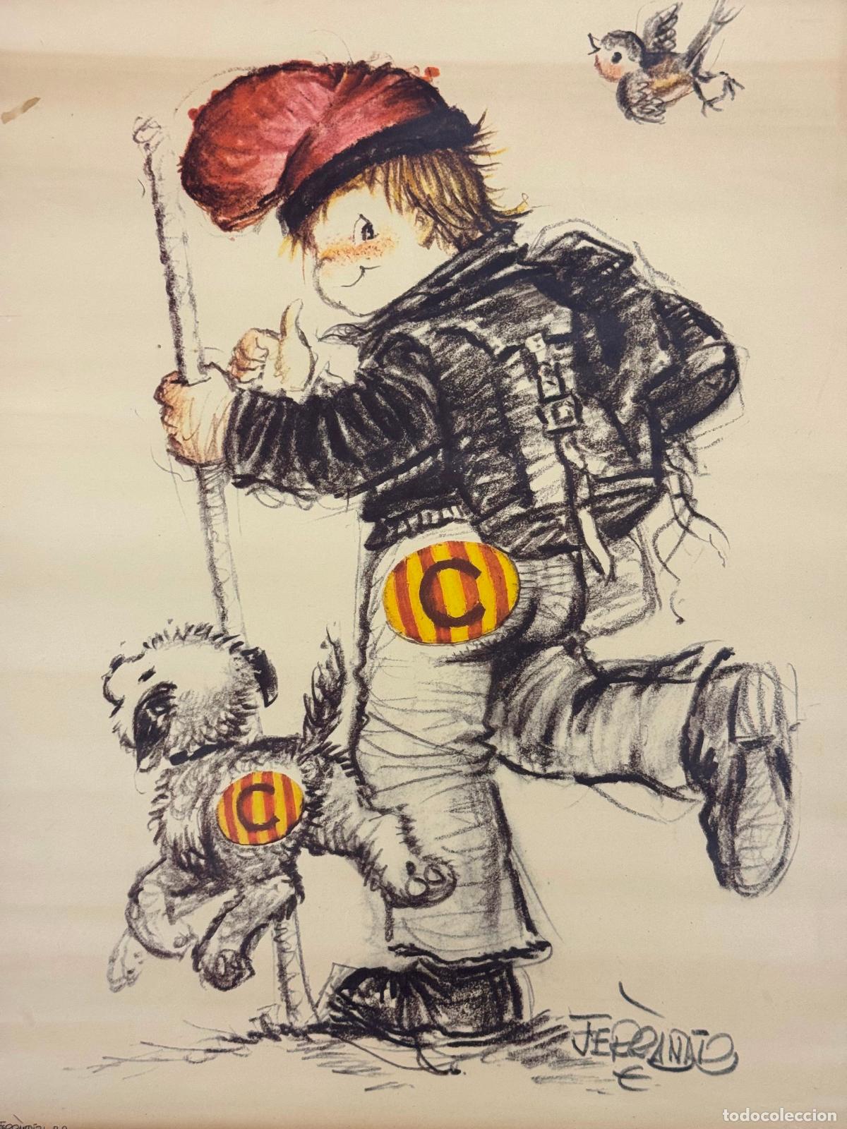 Collectionnisme d'affiches: FERRANDIZ - EL NOI CATAL&Agrave; AMB BARRETINA I EL SEU GOS - CARTELL - VEURE FOTOS - CATALUNYA