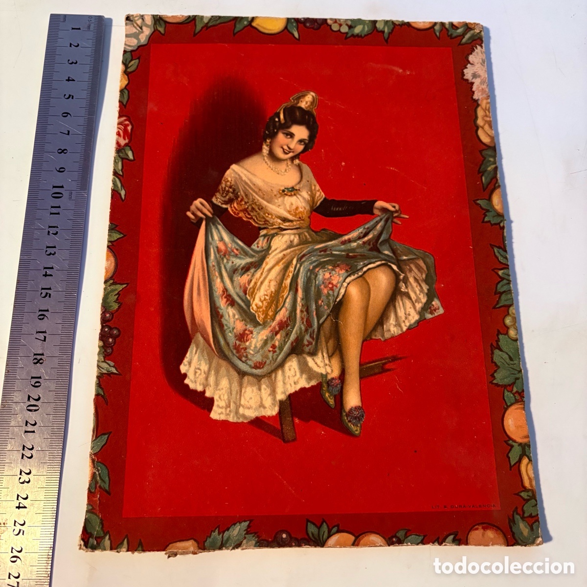 Coleccionismo de carteles: Bonita litografia fallera a&ntilde;os 1920-1930 s. Dura valencia