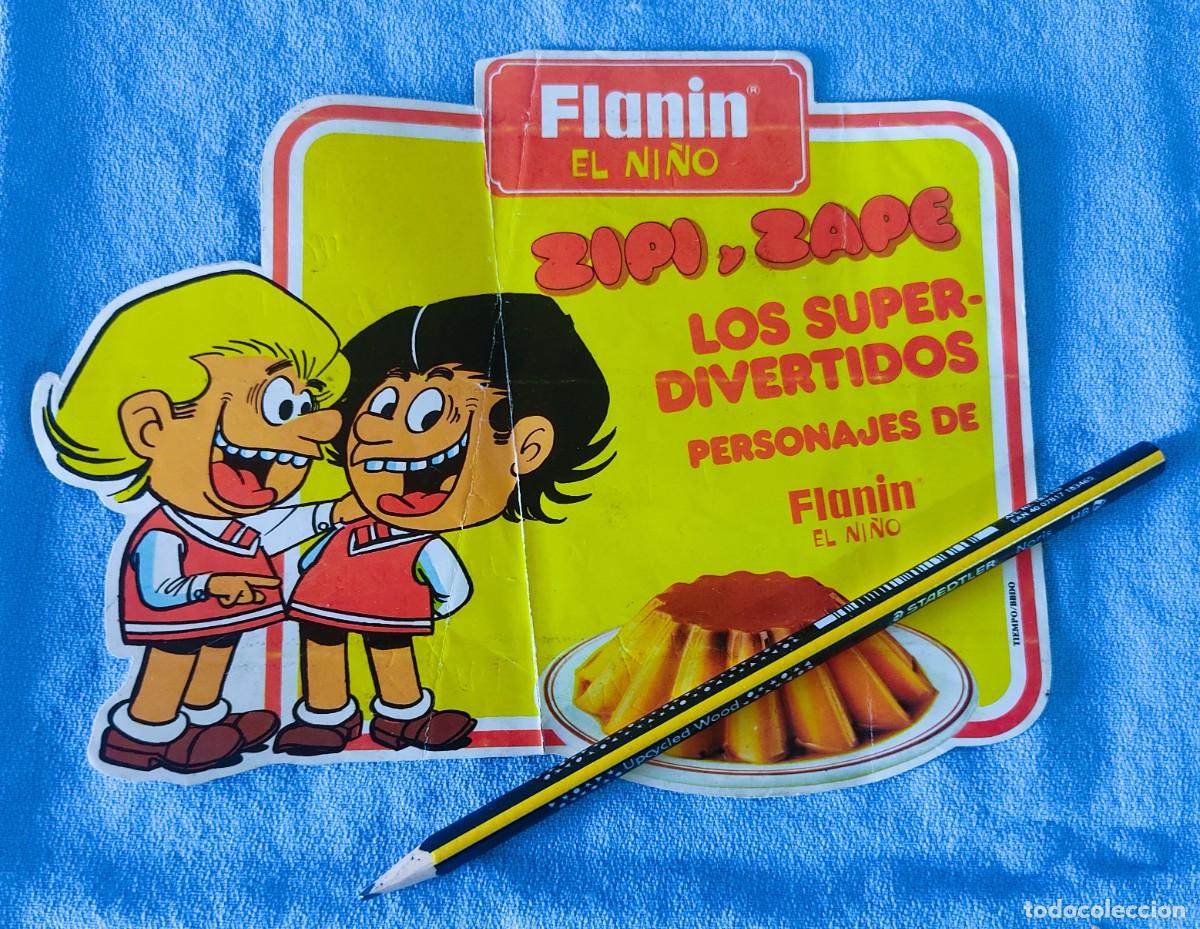 Coleccionismo de carteles: DIFICIL ANTIGUO CARTEL DE PEQUE&Ntilde;O TAMA&Ntilde;O DEL FLAN FLANIN EL NI&Ntilde;O CON ZIPI Y ZAPE A&Ntilde;OS 70