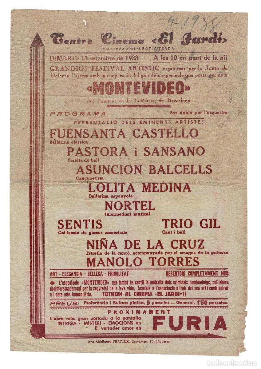 Sammeln von Plakaten: CARTEL TEATRAL ORIGINAL GUERRA CIVIL ESPA&Ntilde;OLA, FIGUERAS,(GERONA) 13 SEPTIEMBRE 1938.