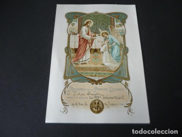 Coleccionismo de carteles: CARTELITO RECUERDO PRIMERA COMUNION CROMOLITOGRAFICO 15 X 22 CM