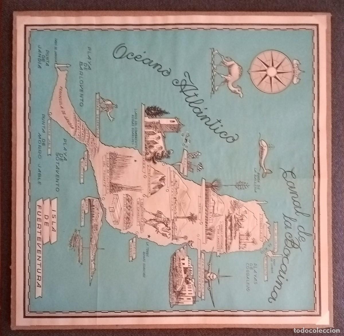 Coleccionismo de carteles: ISLA DE FUERTEVENTURA - MAPA EDICIONES DESTINO 1966 / ORIGINAL 25 x 25 Cm. - CLAUDIO DE LA TORRE