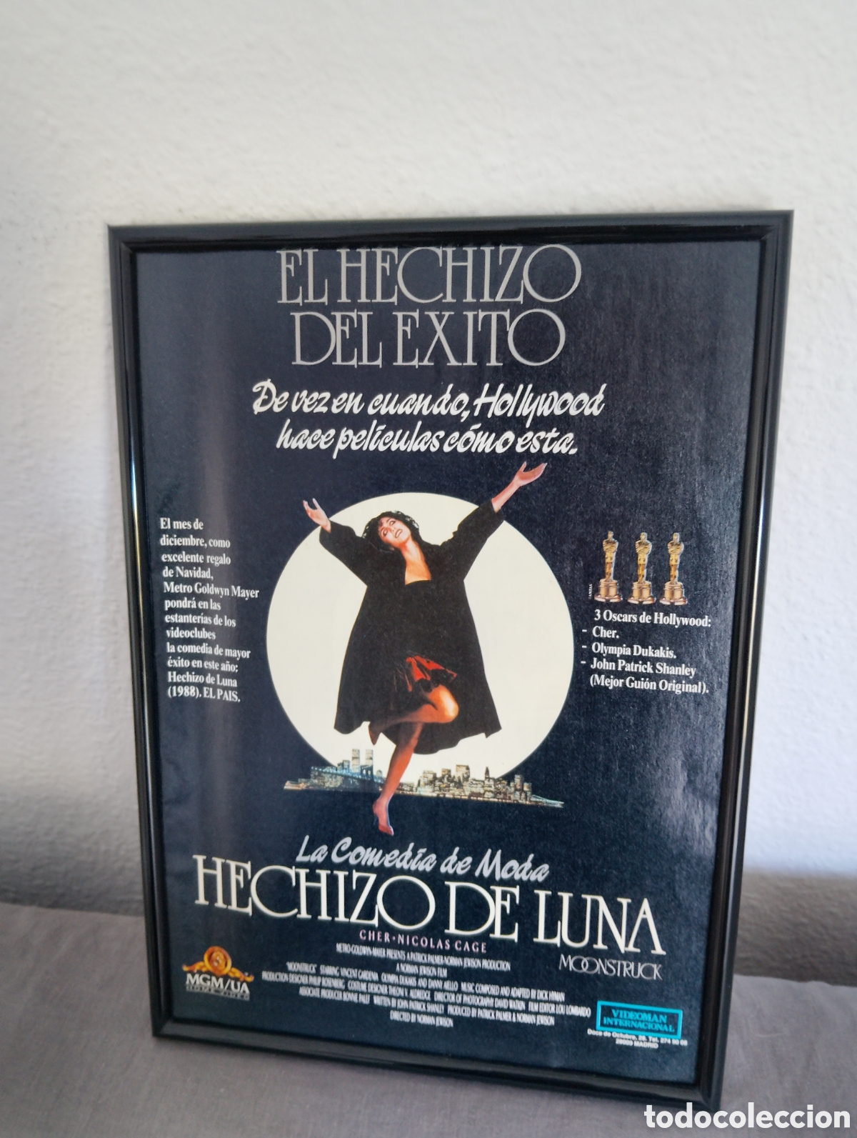 Coleccionismo de carteles: Hechizo de luna anuncio publicidad a&ntilde;os 80 con marco