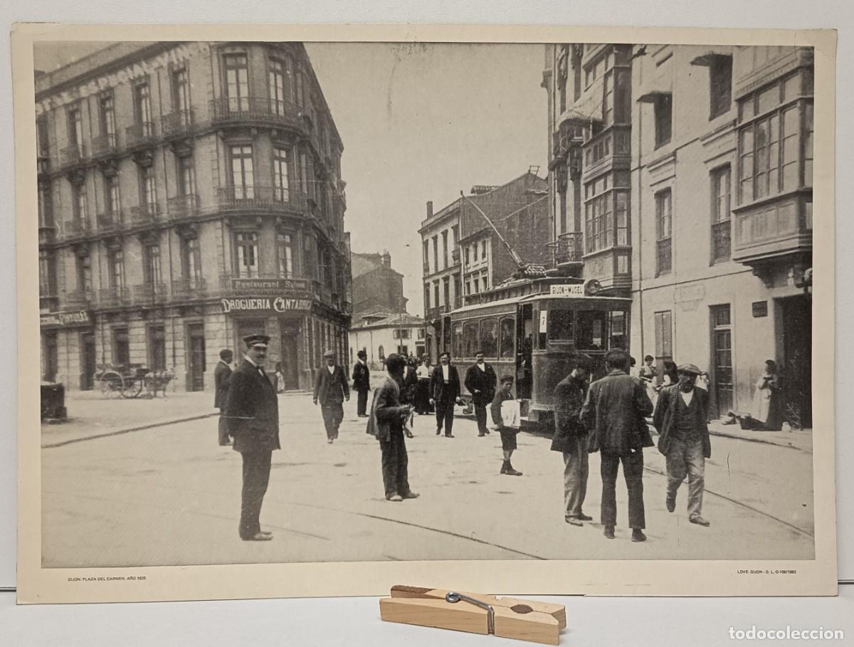 Coleccionismo de carteles: PLAZA DEL CARMEN. 1925. Fotograf&iacute;a de LOVE. Gij&oacute;n (Asturias)