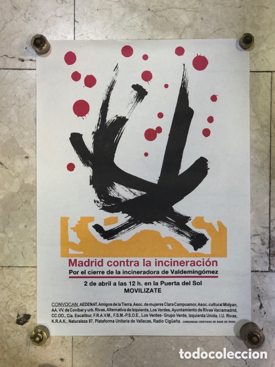 Coleccionismo de carteles: P&oacute;ster - Madrid contra la incineraci&oacute;n