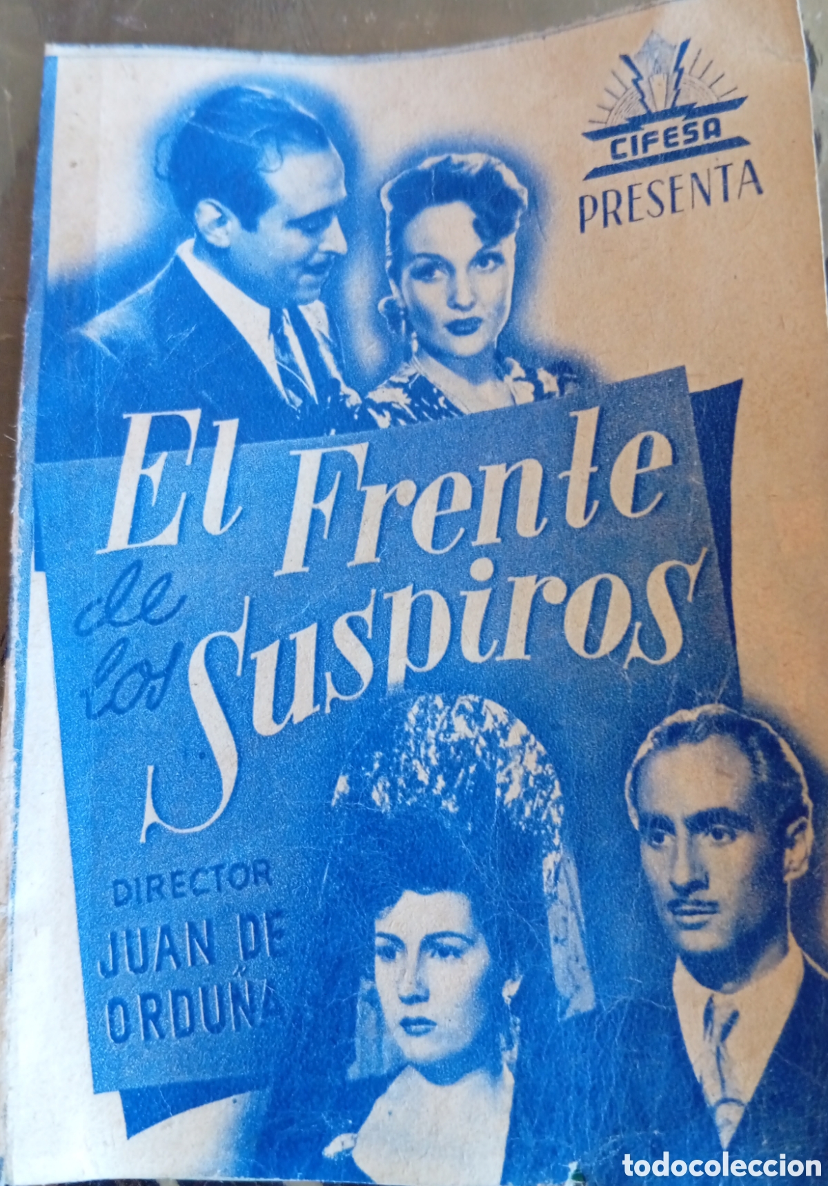 Coleccionismo de carteles: Cine antiguo folleto cartel de mano raro escaso de la pel&iacute;cula El frente de los suspiros