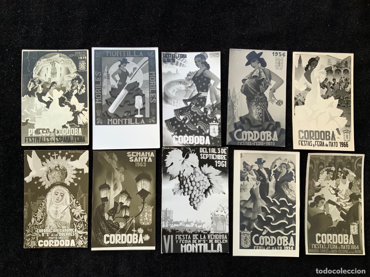 Coleccionismo de carteles: Lote de 10 carteles tipo fotografia de fiestas o folletos de mano, cordoba, 1950 a 1972.