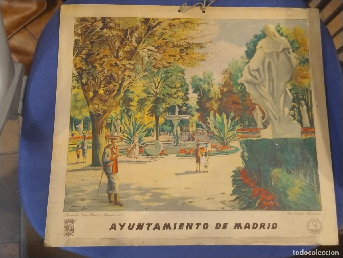 Coleccionismo de carteles: Cartel en cart&oacute;n Ayuntamiento de MADRID. Pascual de Lara. Puerta de Hernani 1944