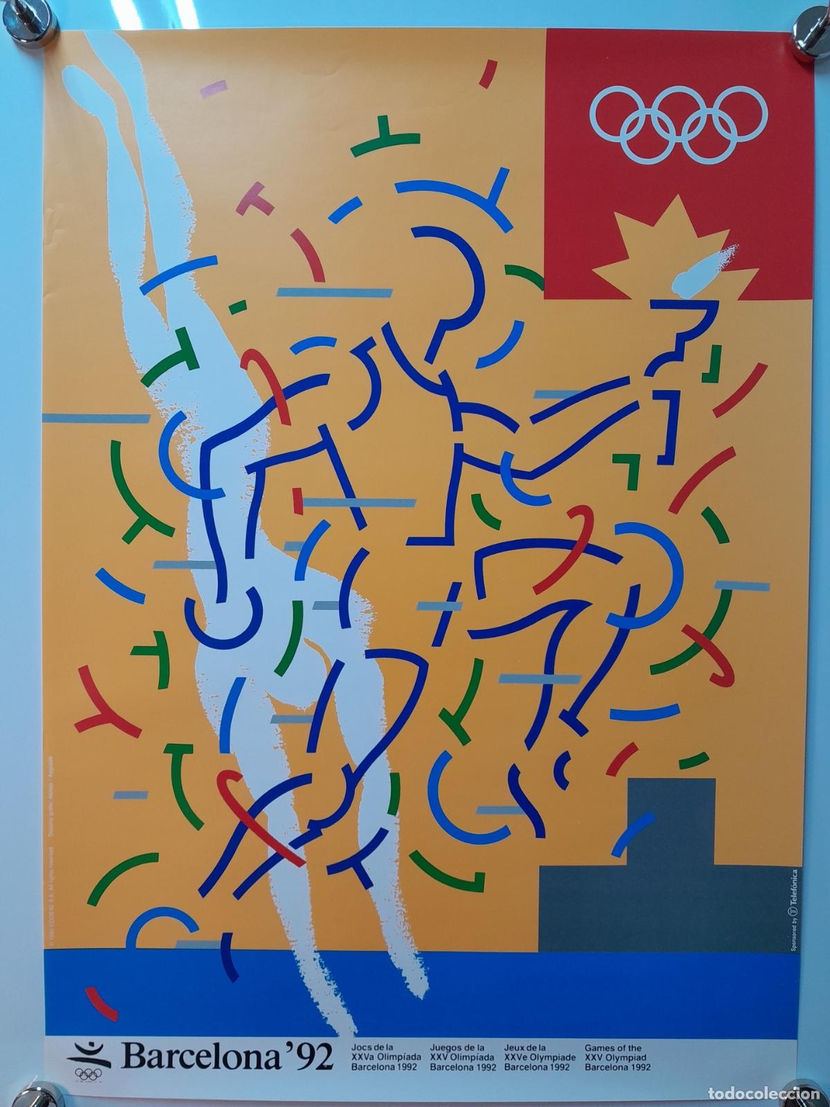 Sammeln von Plakaten: CARTEL OFICIAL DE LOS JUEGOS OL&Iacute;MPICOS DE BARCELONA &rsquo;92. &ldquo;B 92&rdquo;. COMPOSICI&Oacute;N OL&Iacute;MPICA GR&Aacute;FICA.1990
