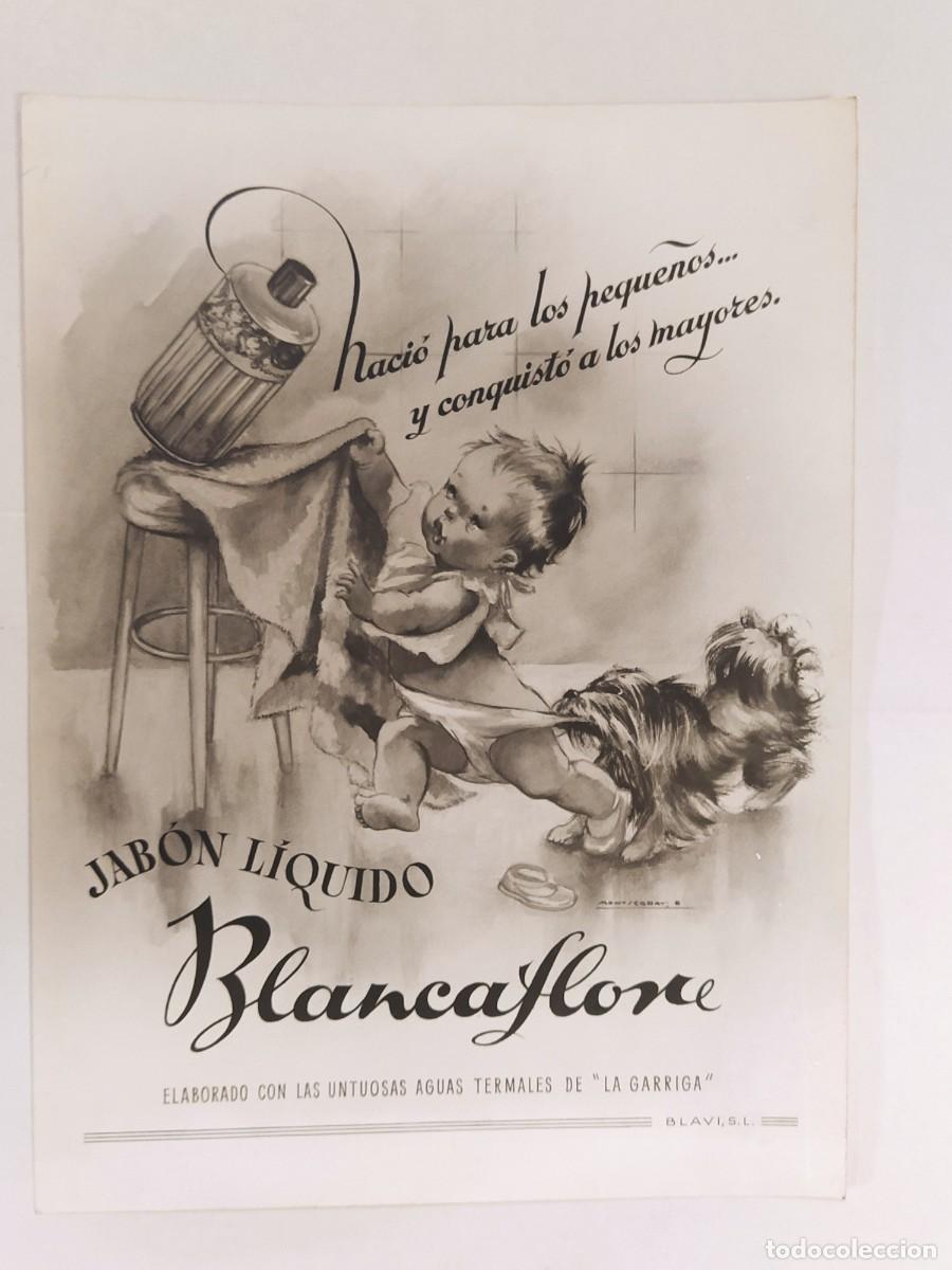 Coleccionismo de carteles: JABON LIQUIDO BLANCAFLOR - CARTEL ANTIGUO - PUBLICIDAD -VER FOTOS-(V-28.152)