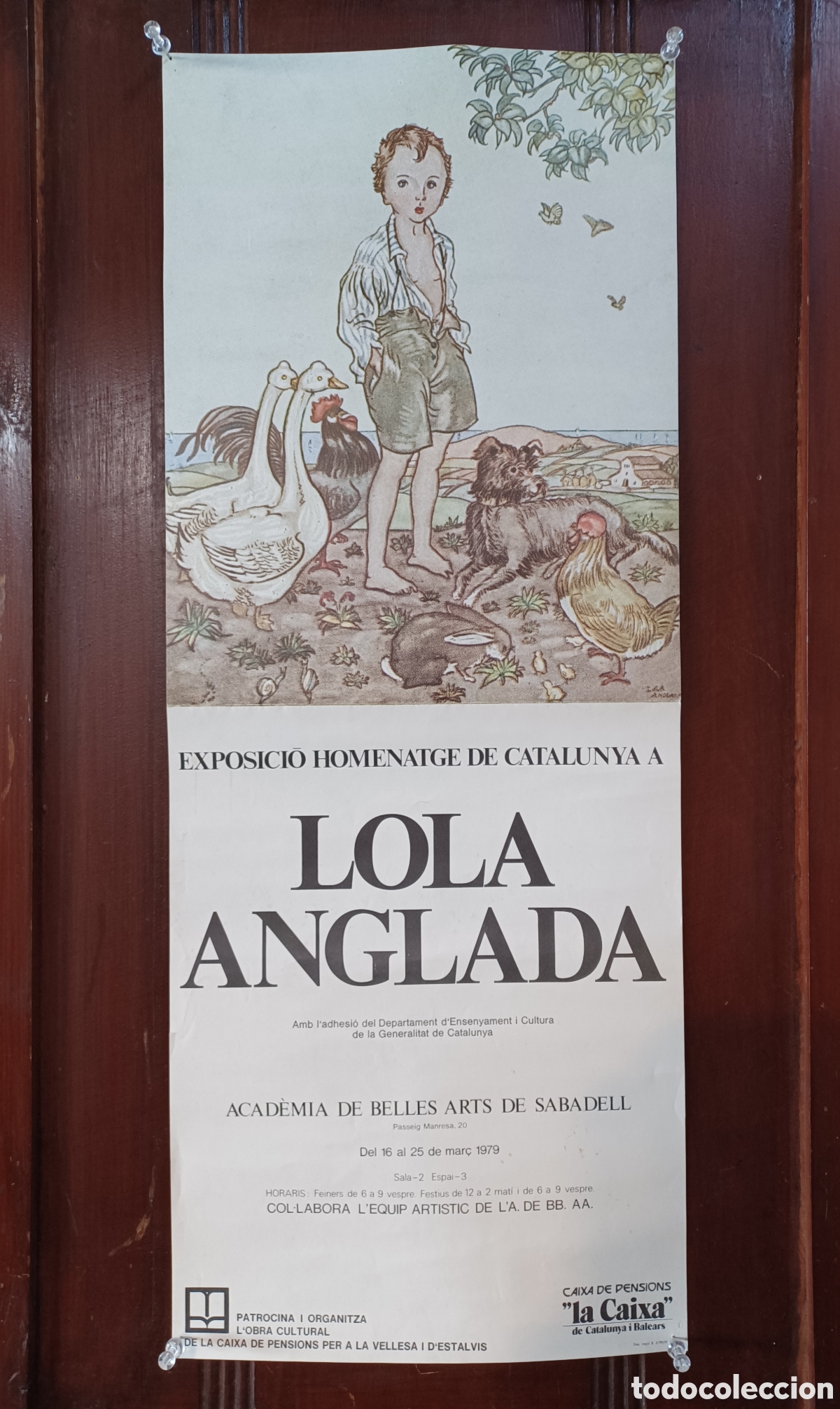 Coleccionismo de carteles: Cartel exposici&oacute;n Lola Anglada, Academia de belles arts, Sabadell.