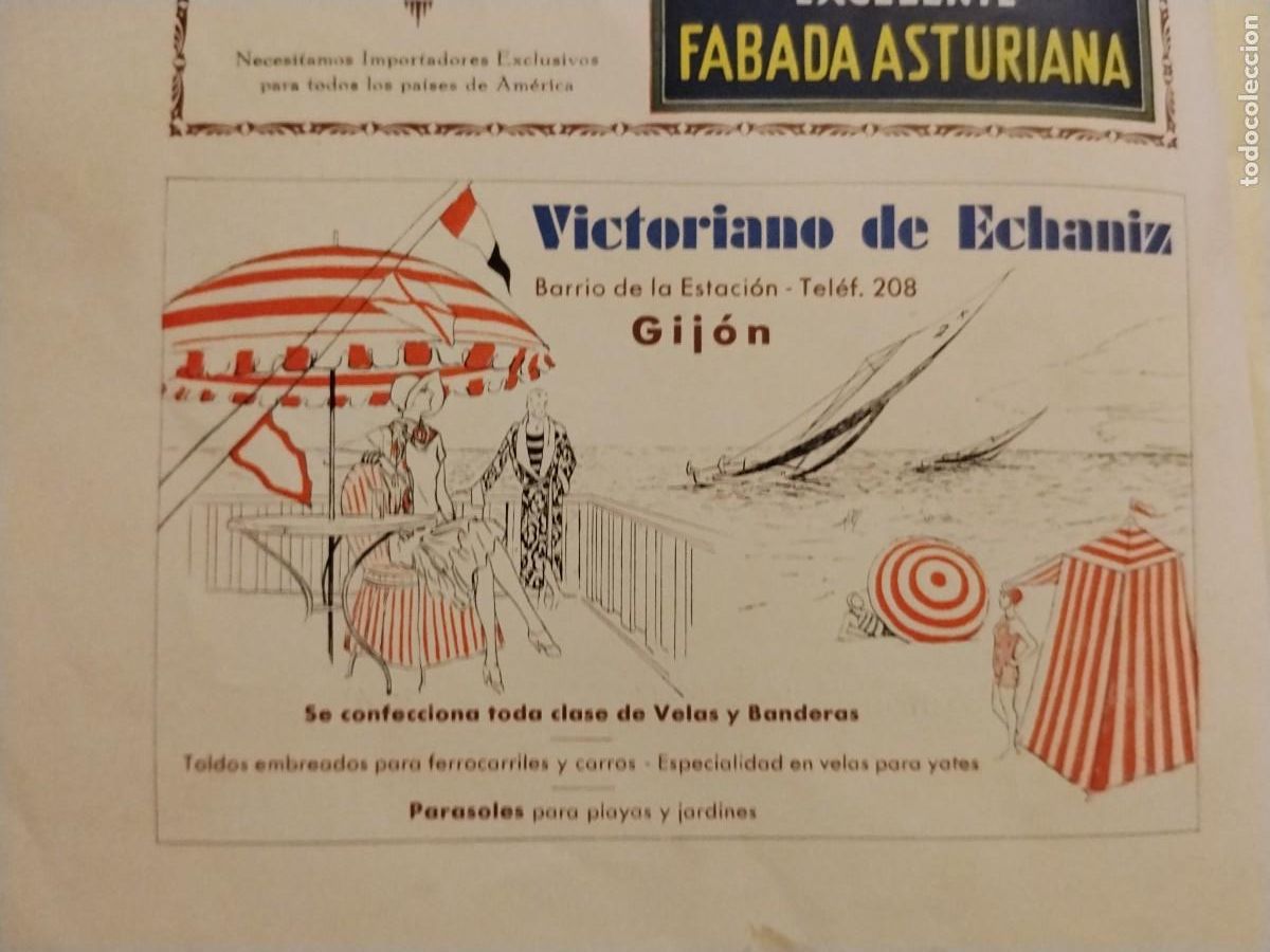 Coleccionismo de carteles: CONFECCION BANDERAS VELAS VICTORIANO D3 ECHANIZ GIJON HOJA REVISTA A&Ntilde;O 1931-1932
