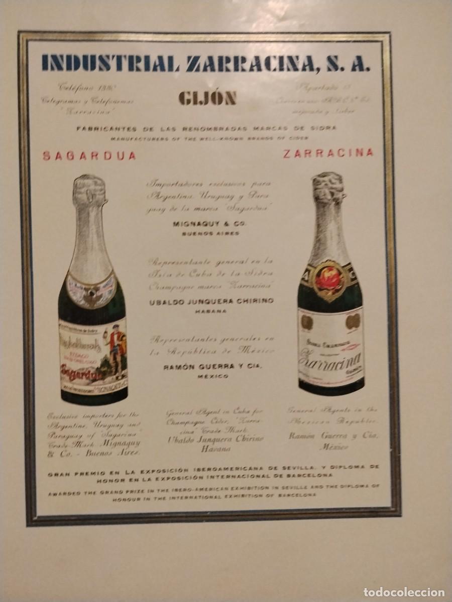 Coleccionismo de carteles: FABRICACION SIDRA INDUSTRIAL ZARRACINA GIJON GAITERO VILLAVICIOSA 3 HOJAS REVISTA A&Ntilde;O 1931-1932