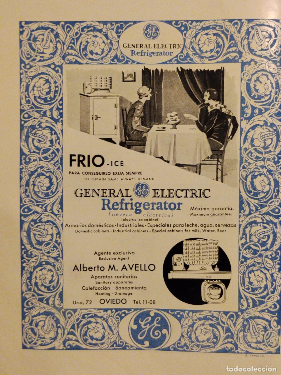 Coleccionismo de carteles: GENERAL ELECTRIC REFRIGERATOR FRIO ICE ALBERTO M. AVELLO HOJA REVISTA A&Ntilde;O 1931-1932