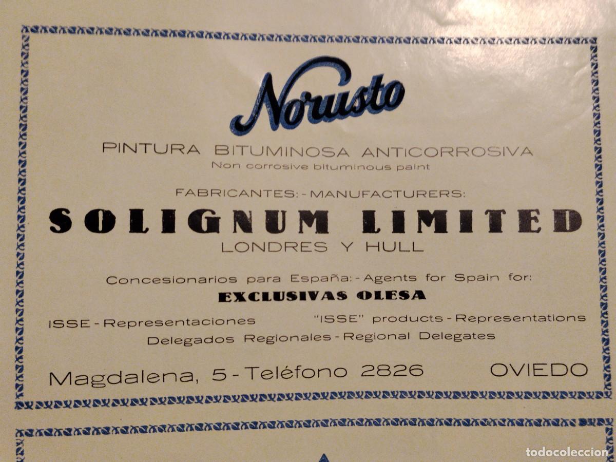 Coleccionismo de carteles: NORUSTO PINTURA BITUMINOSA ANTICORROSIVA SOLIGNUM LIMITED OVIEDO HOJA REVISTA A&Ntilde;O 1931-1932