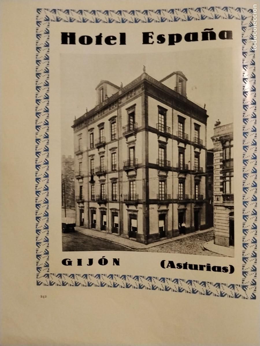 Coleccionismo de carteles: HOTEL ESPA&Ntilde;A GIJON ASTURIAS HOJA REVISTA A&Ntilde;O 1931-1932
