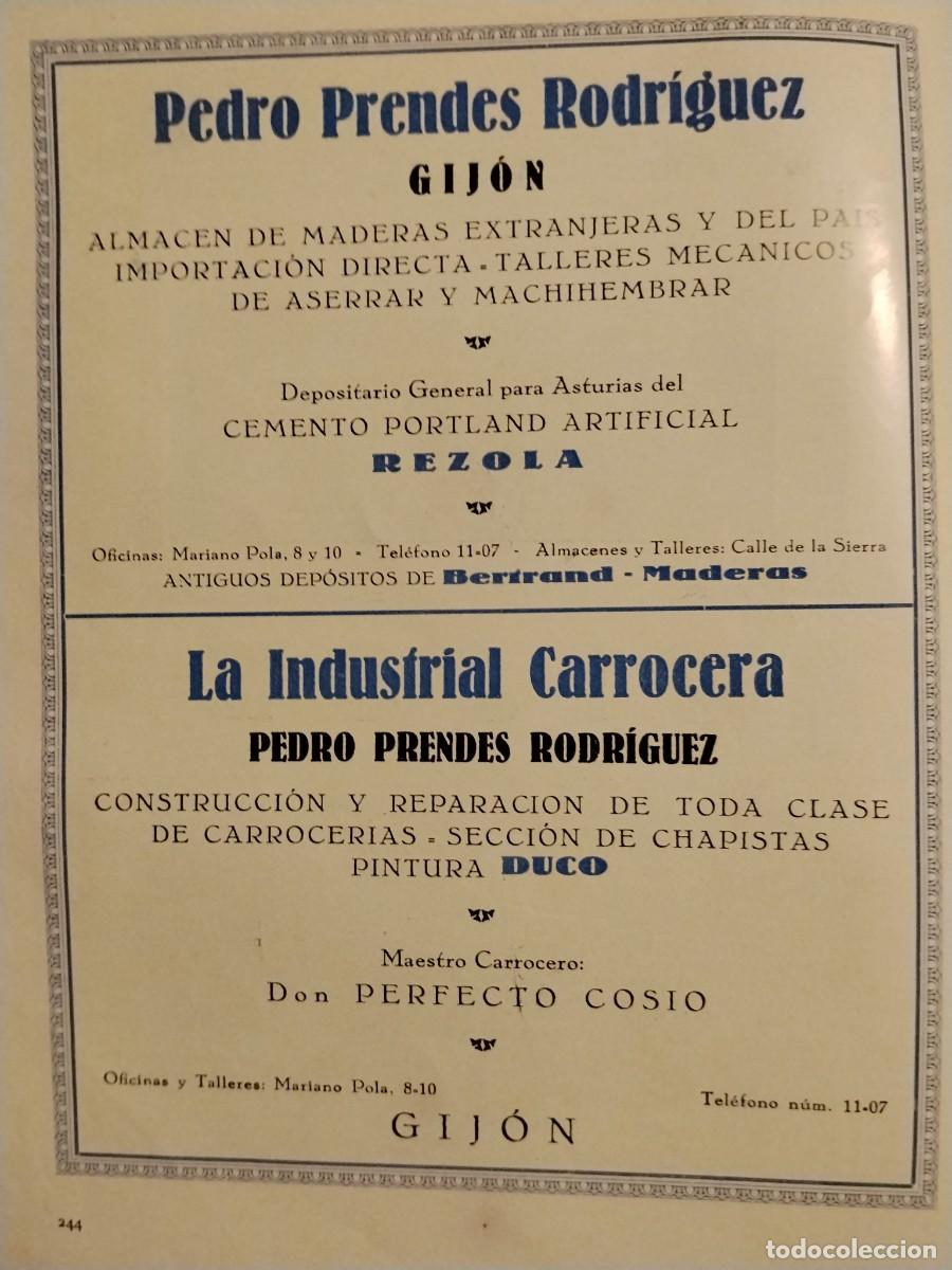 Coleccionismo de carteles: PEDRO PRENDES RODRIGUEZ LA INDUSTRIAL CARROCERA PERFECTO COSIO GIJON HOJA REVISTA A&Ntilde;O 1931-1932