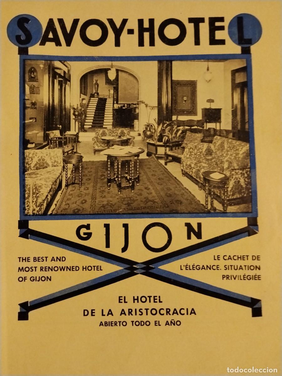 Coleccionismo de carteles: SAVOY HOTEL EL HOTEL DE LA ARISTOCRACIA GIJON HOJA REVISTA A&Ntilde;O 1931-1932