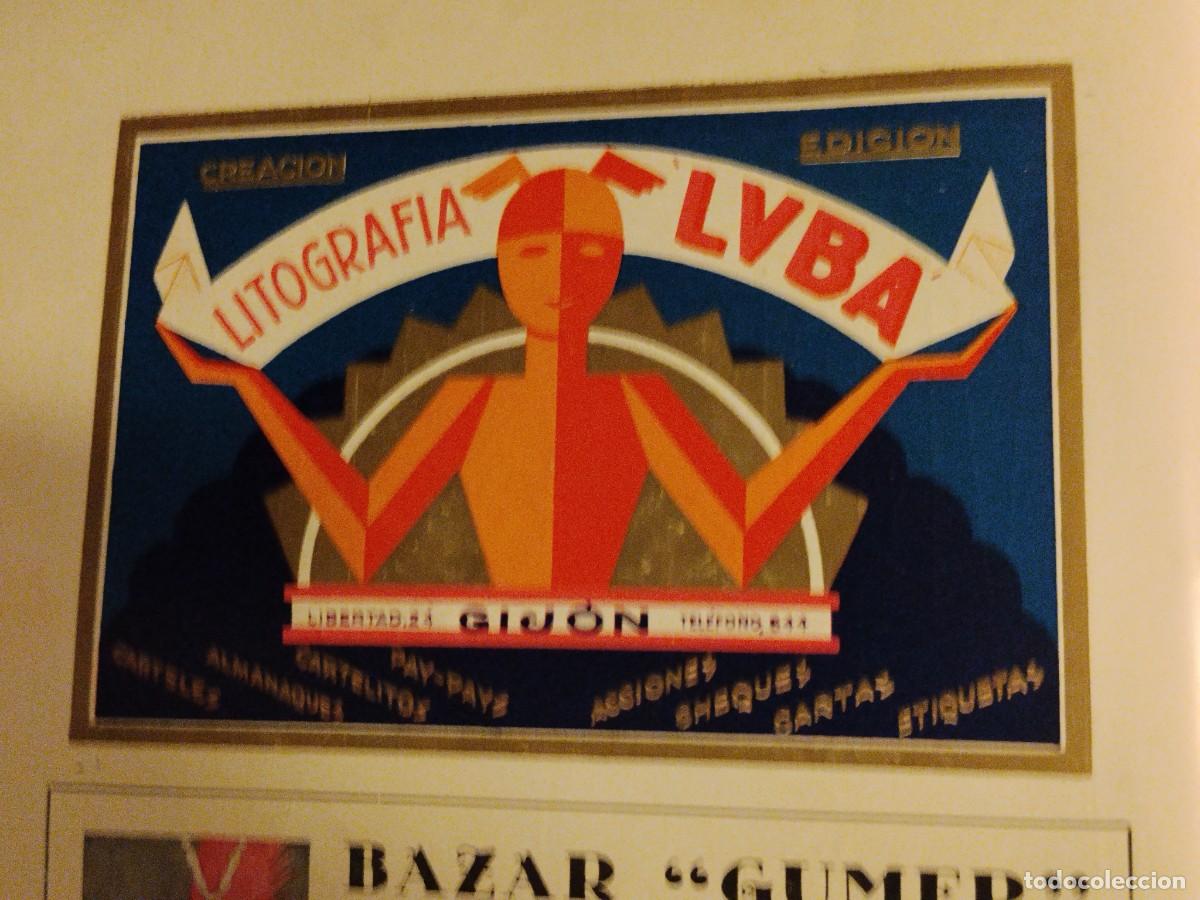 Coleccionismo de carteles: LITOGRAFIA LVBA GIJON CARTELES ALMANAQUES CARTAS ETIQUETAS CHEQUES HOJA REVISTA A&Ntilde;O 1931-1932