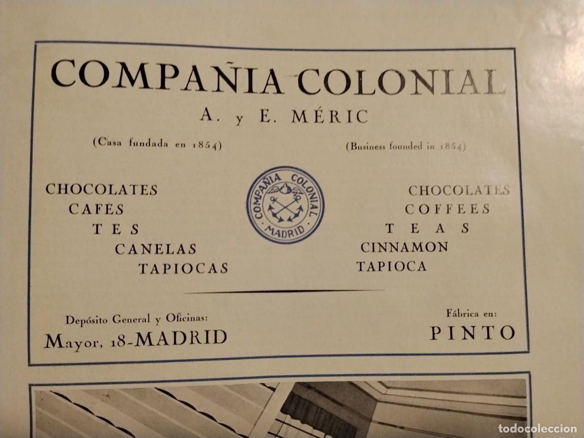 Coleccionismo de carteles: COMPA&Ntilde;IA COLONIAL A.Y E. MERIC FABRICA EN PINTO MADRID CHOCOLATES CAFES HOJA REVISTA A&Ntilde;O 1931-1932