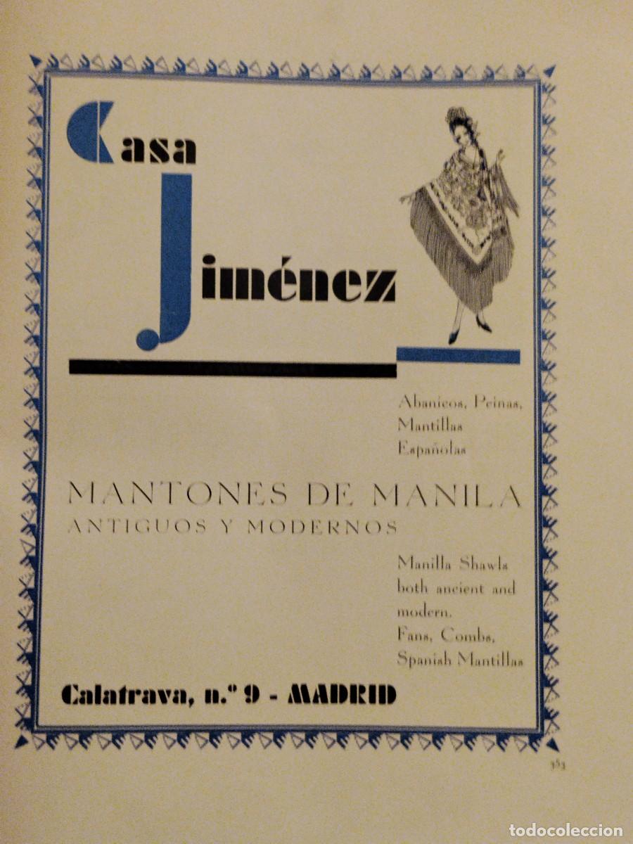 Coleccionismo de carteles: CASA JIMENEZ MANTONES DE MANILA ANTIGUOS Y MODERNOS MADRID HOJA REVISTA A&Ntilde;O 1931-1932