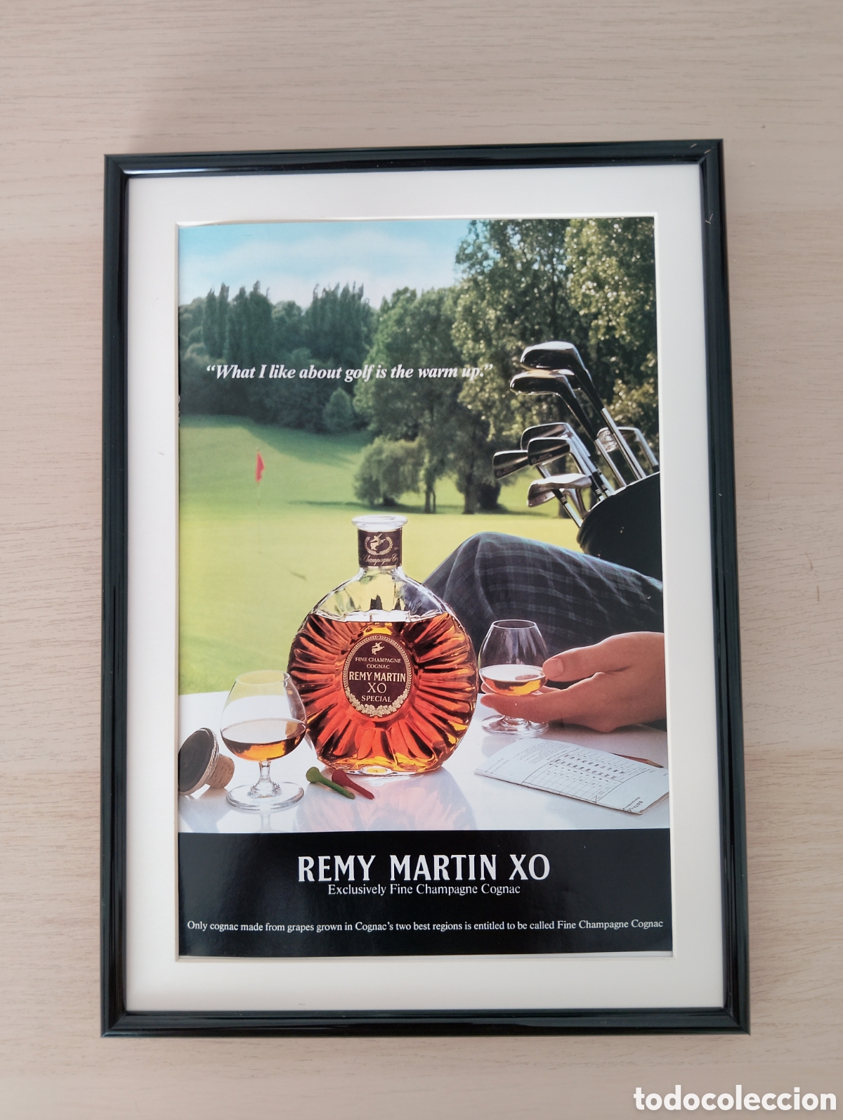 Coleccionismo de carteles: Remy Mart&iacute;n XO cognac anuncio original vintage a&ntilde;os 80 enmarcado
