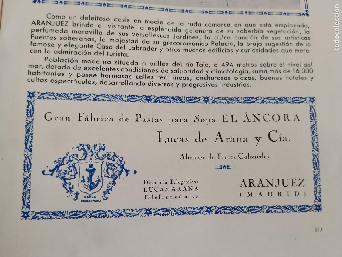 Coleccionismo de carteles: GRAN FABRICA PASTAS PARA SOPA EL ANCORA DE LUCAS DE ARANA ARANJUEZ HOJA REVISTA A&Ntilde;O 1931-1932