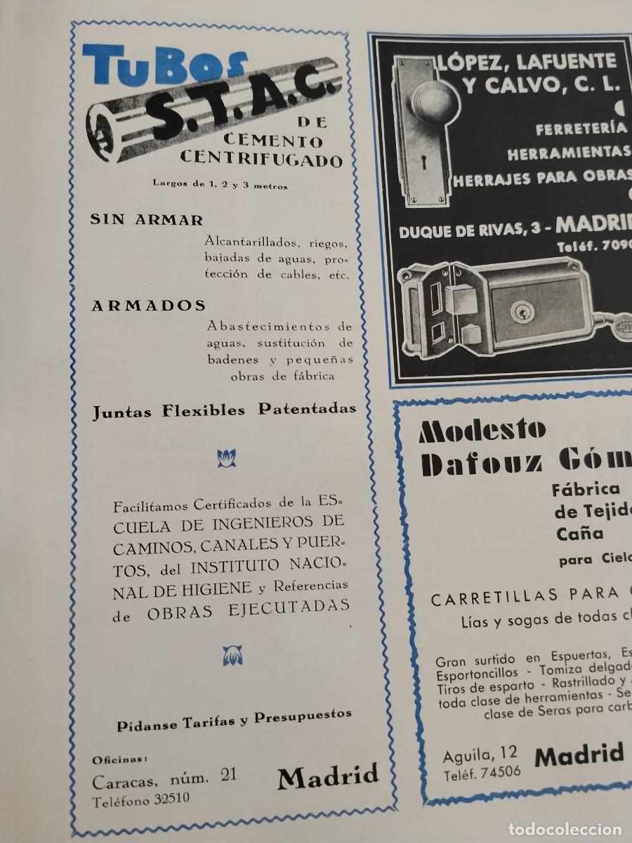 Coleccionismo de carteles: TUBOS S.T.A.C.DE CEMENTO CENTRIFUGADO SIN ARMAR ARMADOS MADRID HOJA REVISTA A&Ntilde;O 1931-1932