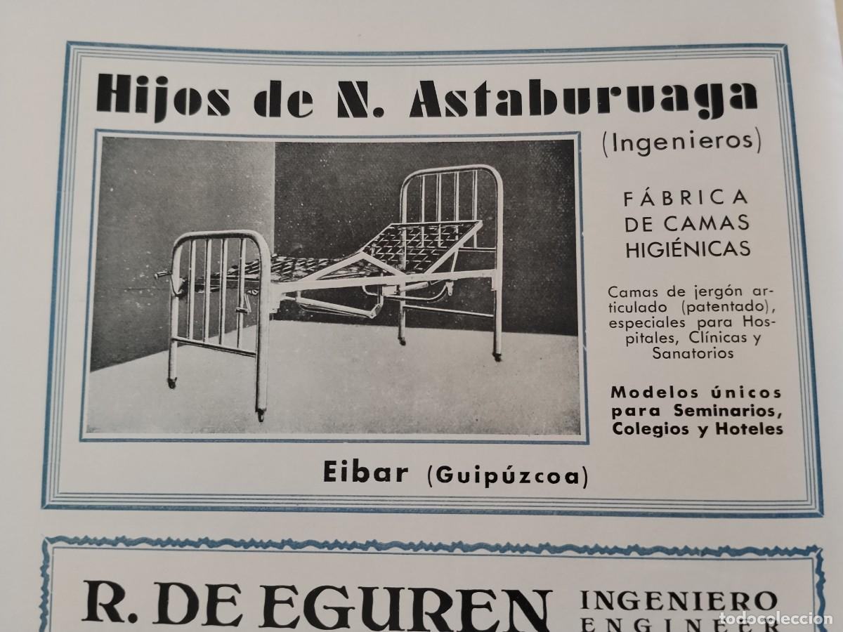 Coleccionismo de carteles: FABRICA DE CAMAS HIGIENICAS HIJOS DE N. ASTABURUAGA INGENIEROS EIBAR HOJA REVISTA A&Ntilde;O 1931-1932