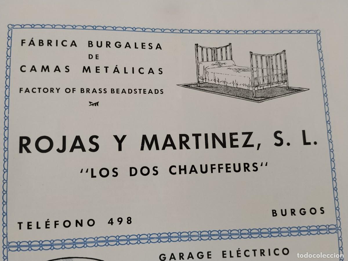 Coleccionismo de carteles: FABRICA BURGALESA DE CAMAS METALICAS ROJAS Y MARTINEZ LOS DOS CHAUFFEURS GARAJE HOJA A&Ntilde;O 1931-1932