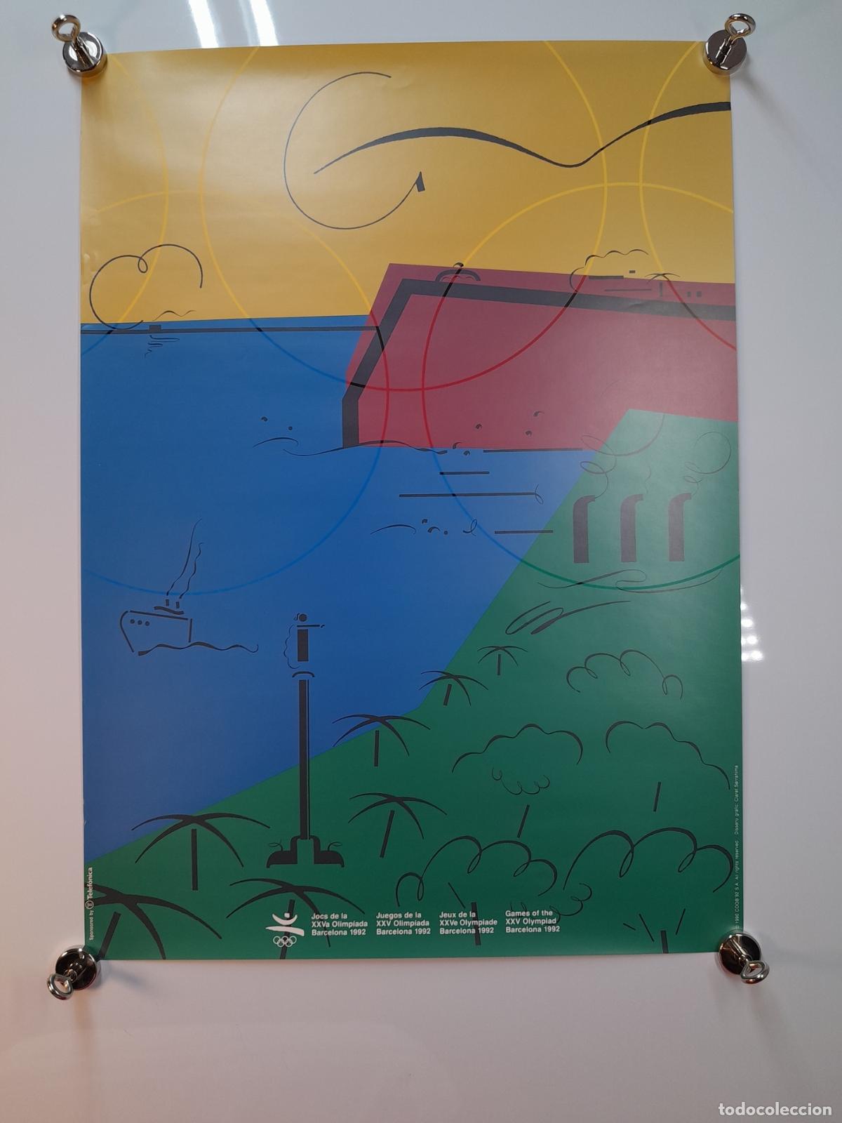 Coleccionismo de carteles: CARTEL OFICIAL DE LOS JUEGOS OL&Iacute;MPICOS DE BARCELONA '92.PUERTO Y CIUDAD.CLARET SERRAHIMA.1990.