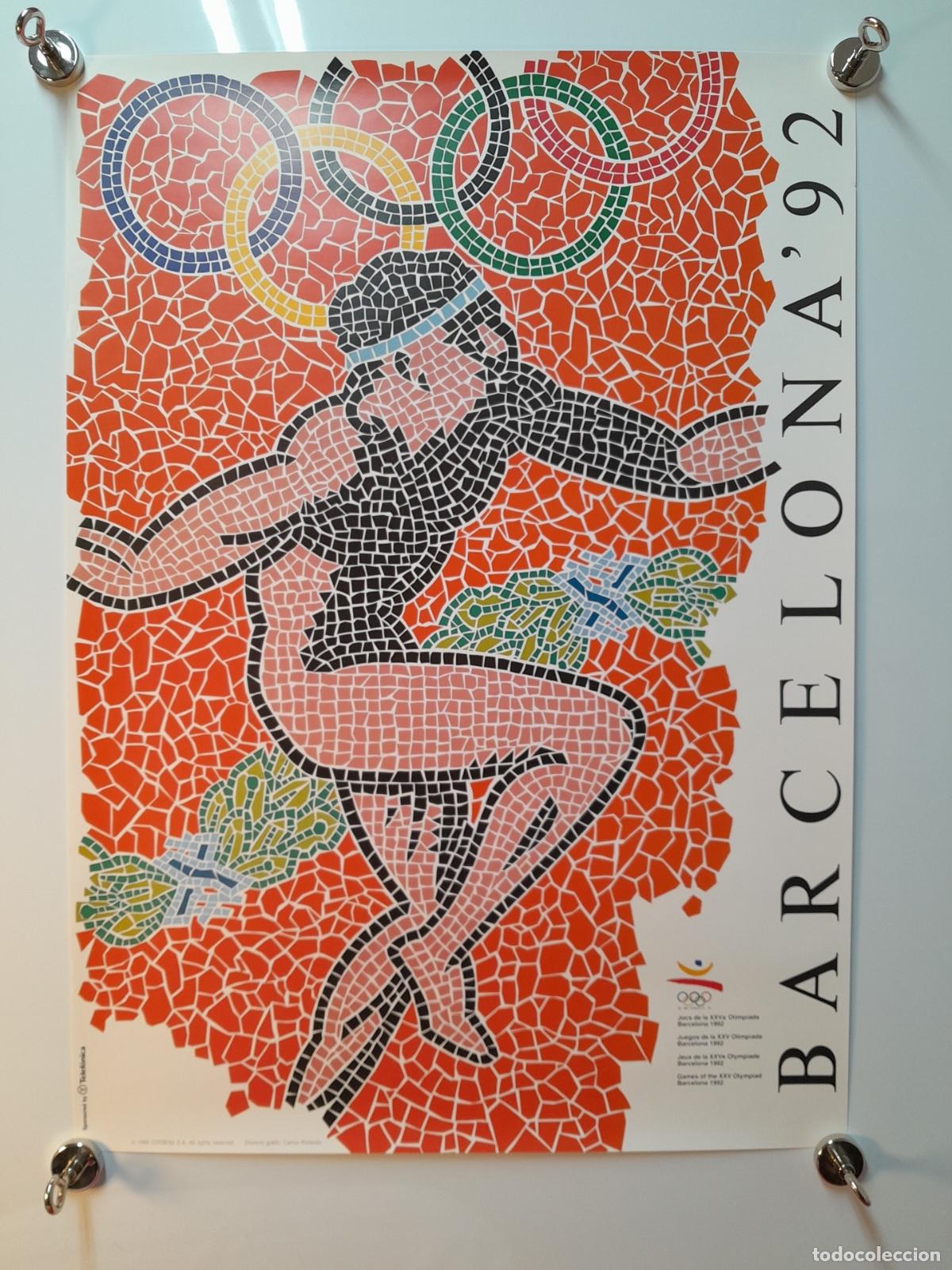 Coleccionismo de carteles: CARTEL OFICIAL DE LOS JUEGOS OL&Iacute;MPICOS DE BARCELONA'92.MOSAICO/ATLETA CLASSIC.CARLOS ROLANDO.1990