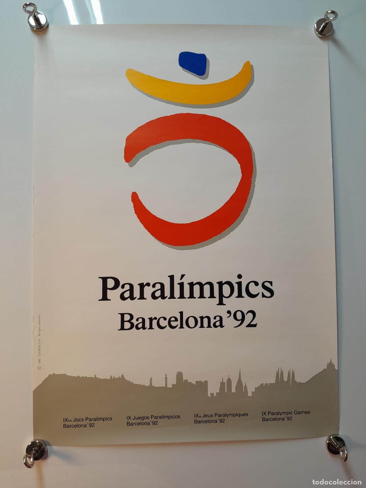 Coleccionismo de carteles: CARTEL OFICIAL DE LOS JUEGOS PARAL&Iacute;MPICOS DE BARCELONA '92. JOSEP MARIA TRIAS.1990.