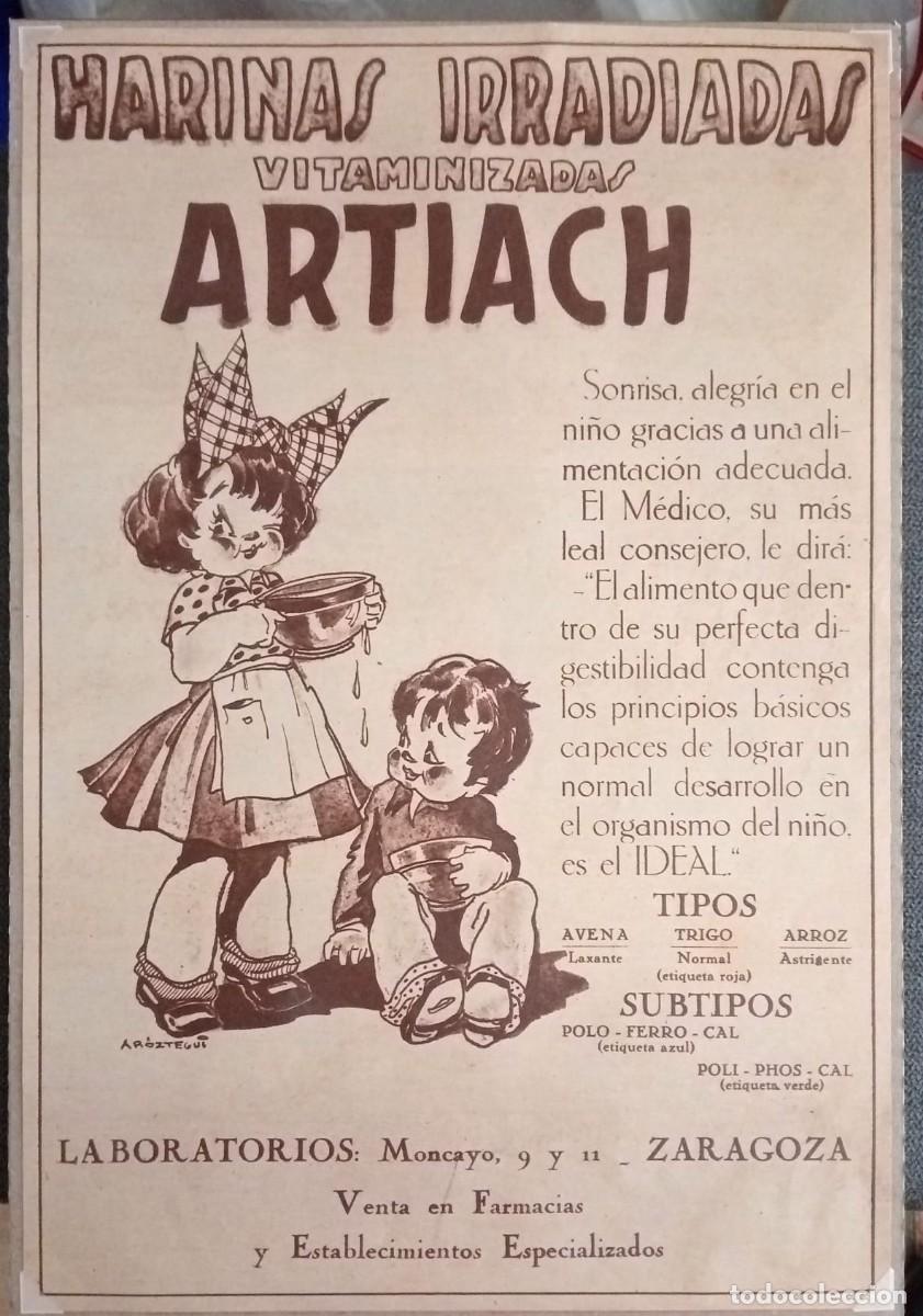 Coleccionismo de carteles: ARTIACH - HARINAS IRRADIADAS - PUBLICIDAD PRENSA ORIGINAL 1939 / 34 X 23 Cm. - DIARIO FOTOS