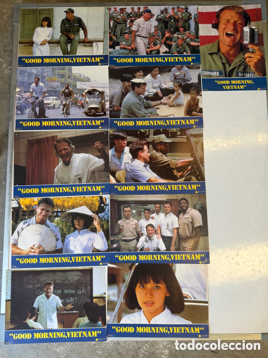 Coleccionismo de carteles: Lote 11 Fotocromos Originales Good Morning, Vietna