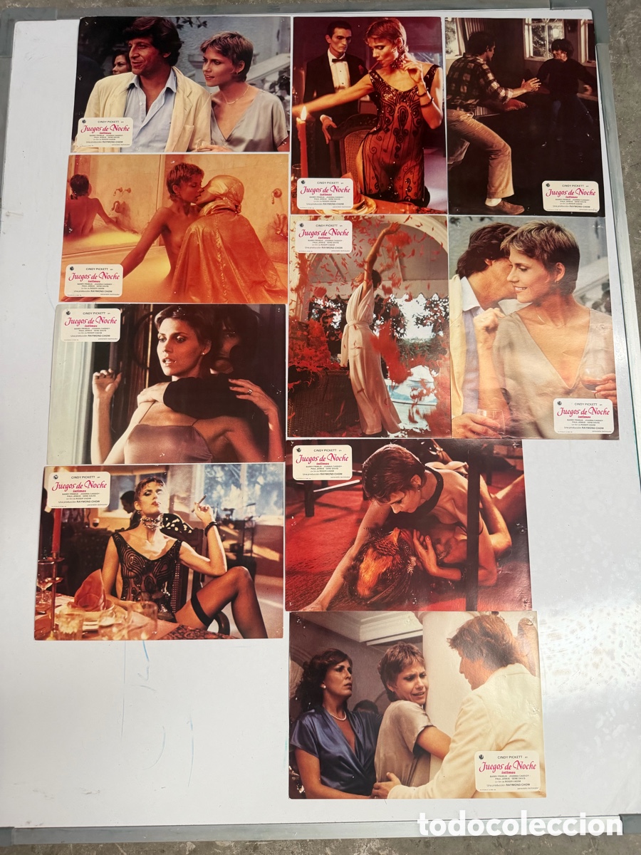 Coleccionismo de carteles: LOTE COMPLETO 10 FOTO CROMOS ORIGINALES &rdquo;JUEGOS DE NOCHE &Iacute;NTIMOS&rdquo; (1980)