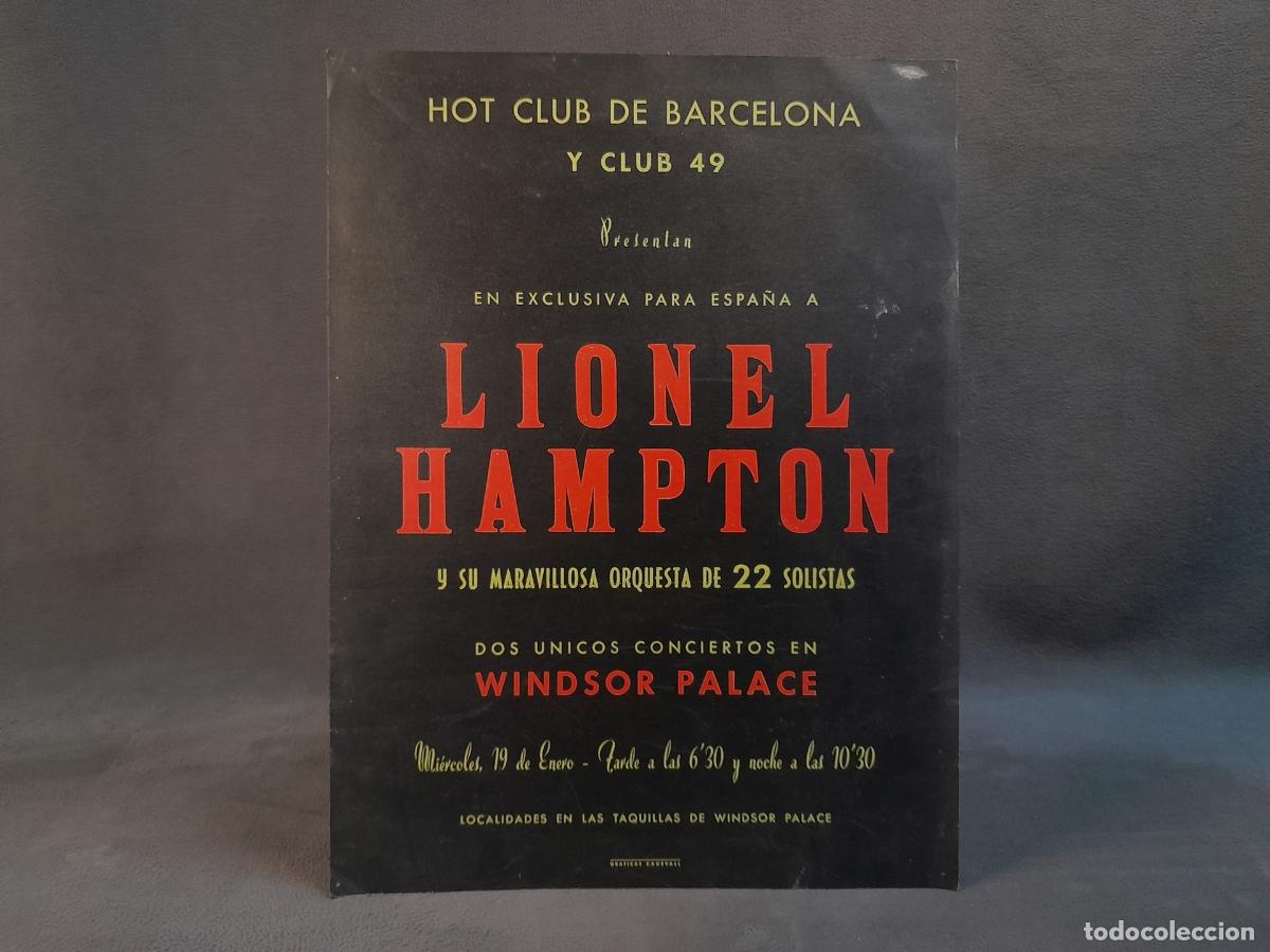 Coleccionismo de carteles: CARTEL PUBLICITARIO DE PEQUE&Ntilde;O FORMATO. LIONEL HAMPTON. BARCELONA, 1955.