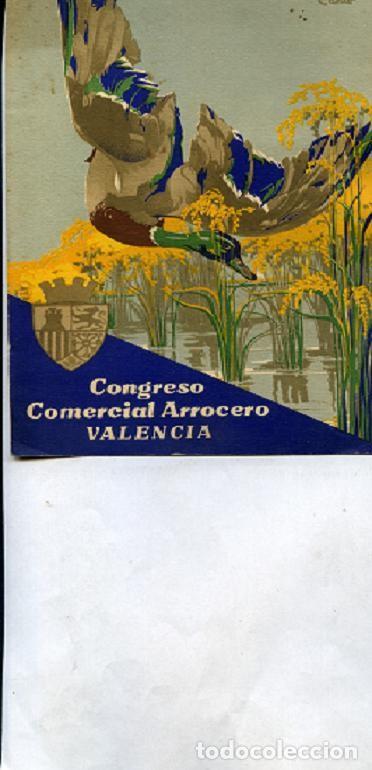 Collectionnisme d'affiches: PUBLICIDAD CONGRESO COMERCIAL ARROCERO,VALENCIA a&ntilde;os 40, DIBUJO LITOGR&Aacute;FICO DE CANET,