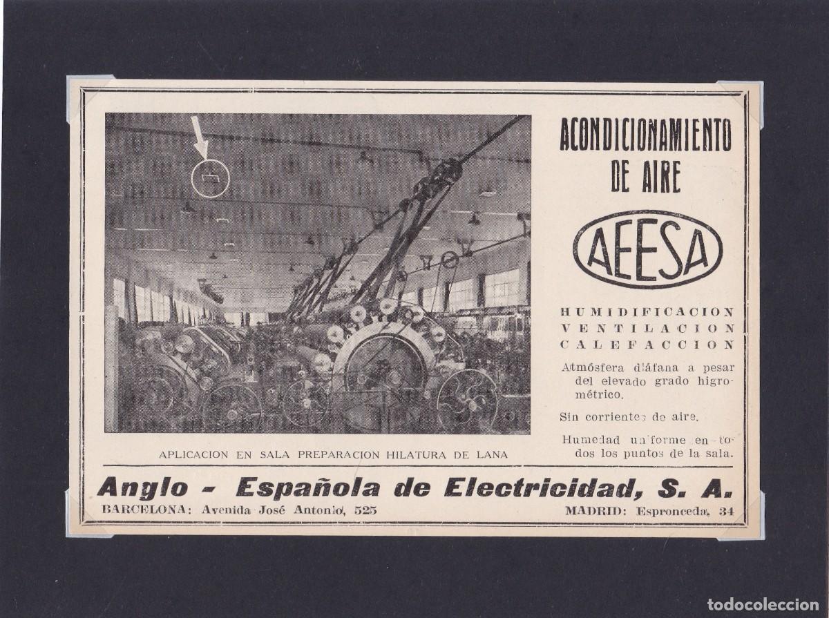 Coleccionismo de carteles: ANGLO-ESPA&Ntilde;OLA DE ELCTRICIDAD - MADRID / BARCELONA - PUBLICIDAD ORIGINAL 1950 / ANUARIO TEXTIL