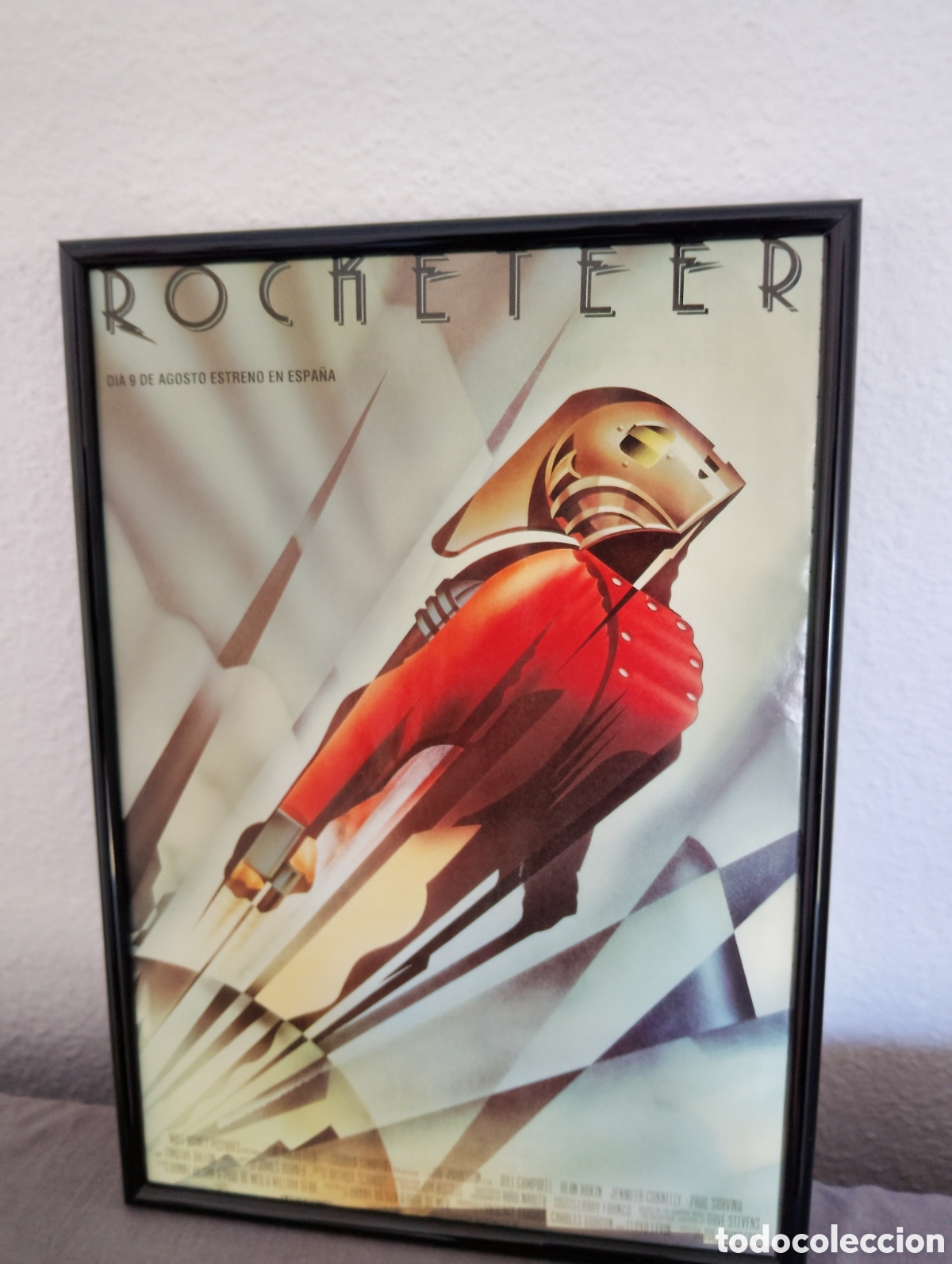 Coleccionismo de carteles: Rocketeer anuncio original vintage a&ntilde;o 91 cine enmarcado