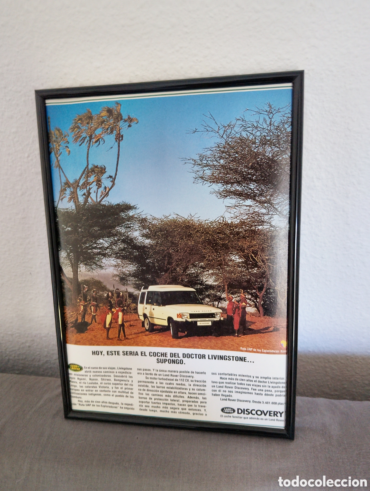 Coleccionismo de carteles: Land Rover anuncio original vintage a&ntilde;os 90 enmarcado