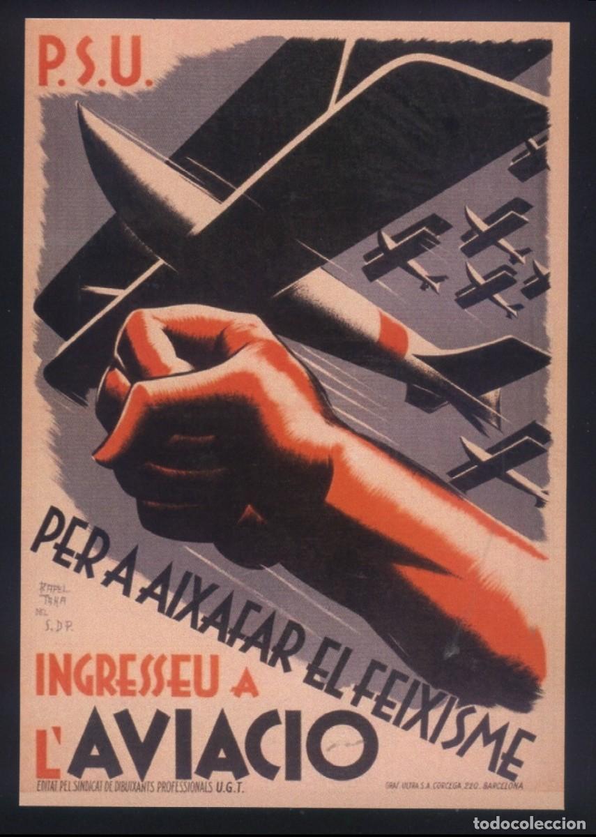 Coleccionismo de carteles: B-1171- GUERRA CIVIL ESPA&Ntilde;OLA. PER A AIXAFAR EL FEIXISME INGRESSEU A L&acute;AVIACIO.