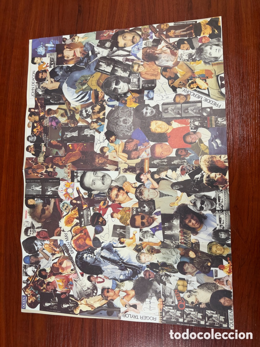 Coleccionismo de carteles: Poster collage fan club queen freedie mercury 58 x 41 cms