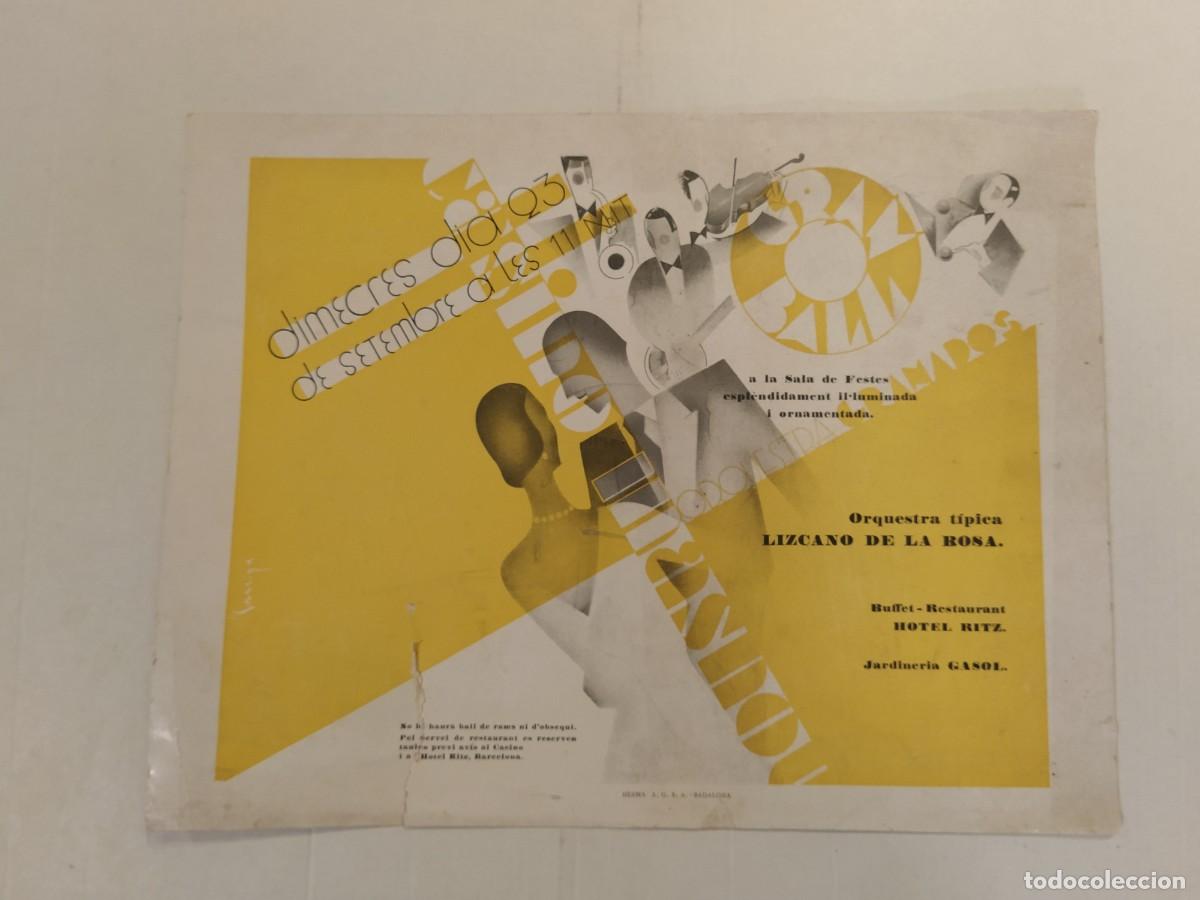 Coleccionismo de carteles: CASINO MASNOU - ORQUESTA GRANADOS - HOTEL RITZ BARCELONA - GRAN BALL - CARTELL ANTIC -(V-28.192)