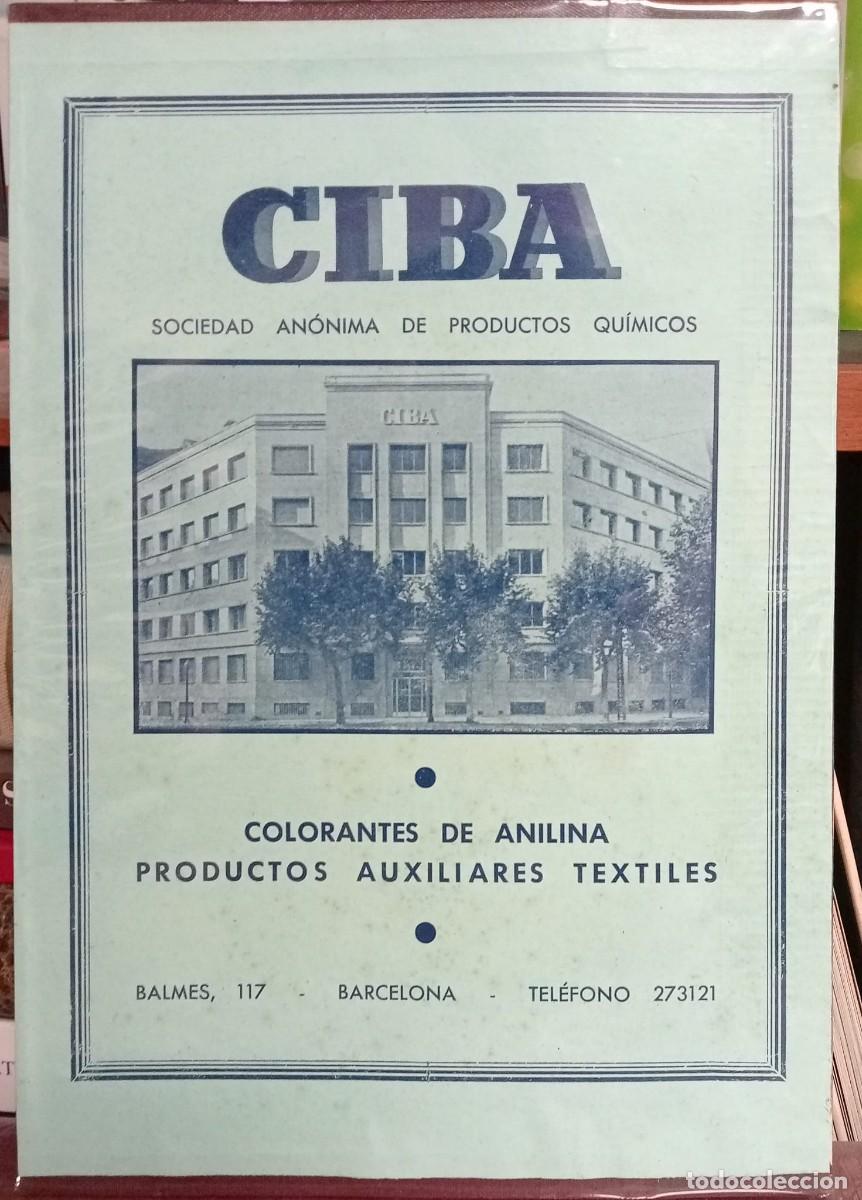 Coleccionismo de carteles: CIBA - PRODUCTOS QU&Iacute;MICOS - BARCELONA 1950 - PUBLICIDAD ORIGINAL 24 x 17 Cm. / ANUARIO TEXTIL