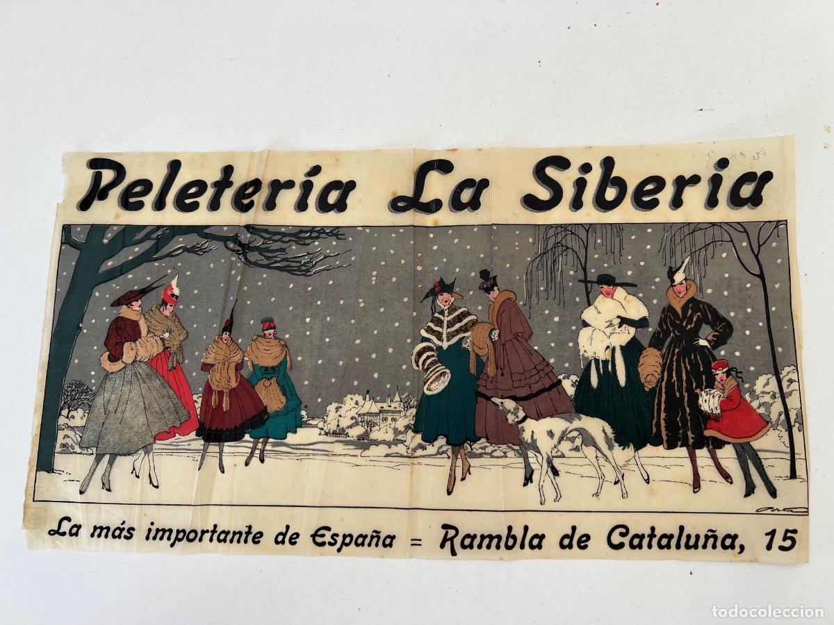 Coleccionismo de carteles: CARTEL PELETERIA LA SIBERIA BARCELONA A&Ntilde;OS 20